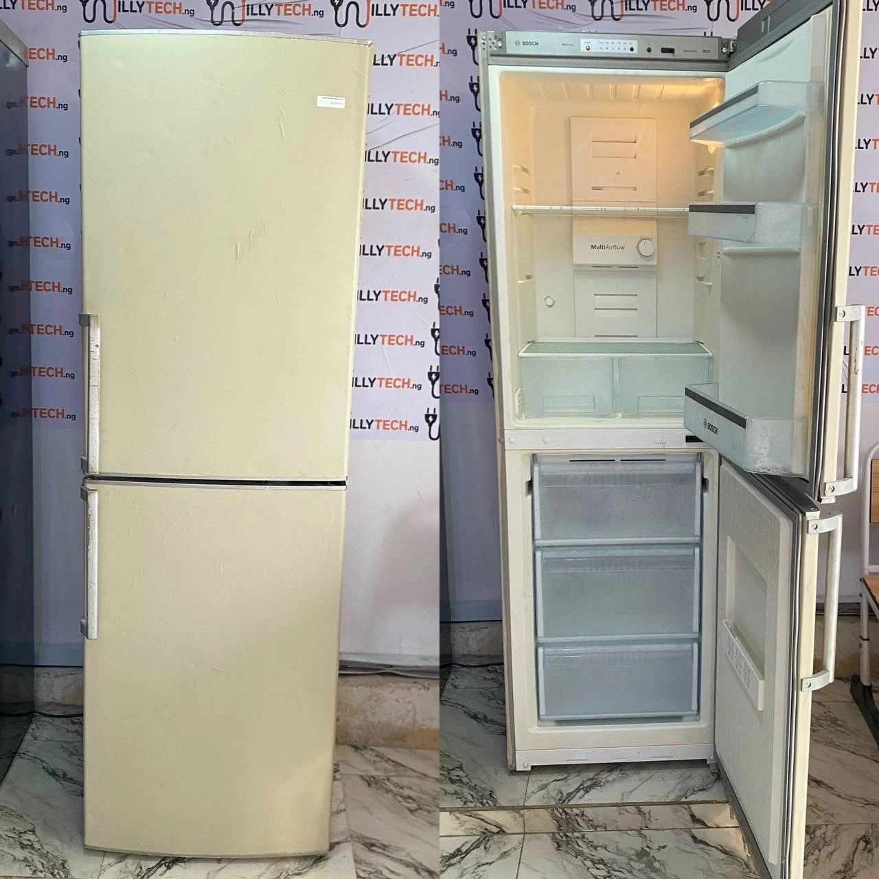 Bosch 300L Double Door Up & Down Fridge & Freezer Refrigerator