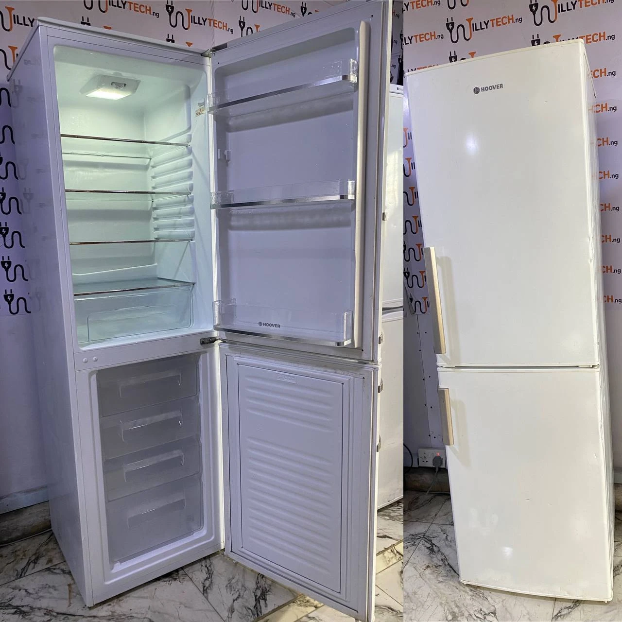 Hoover 300L Double Door Up & Down Fridge & Freezer Energy Saver Refrigerator